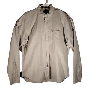 Burberry brit shirt mens XL XLarge gray oxford flip cuff button long sleeve